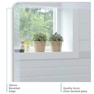 Bonita Rectangular Bathroom Wall Mirror with Shelf Img03