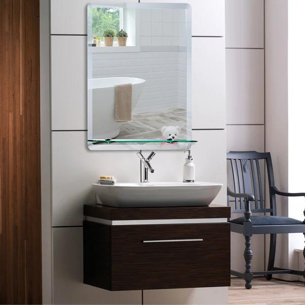 Bonita Rectangular Bathroom Wall Mirror with Shelf Img05