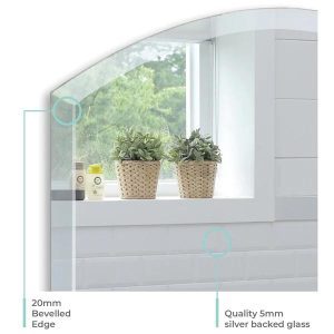 Celine Arch Bathroom Wall Mirror with Shelf Img03