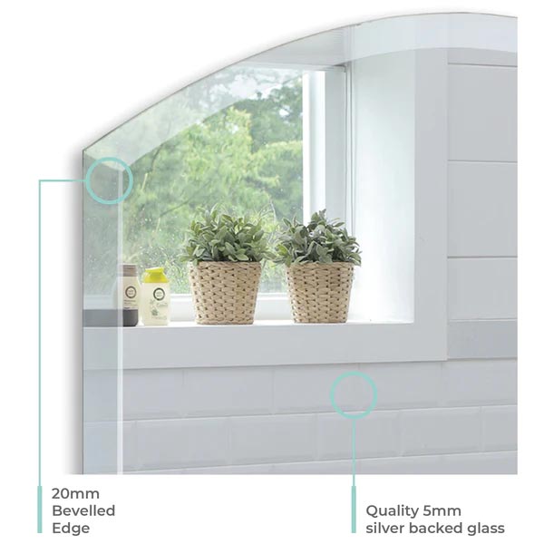 Celine Arch Bathroom Wall Mirror with Shelf Img03