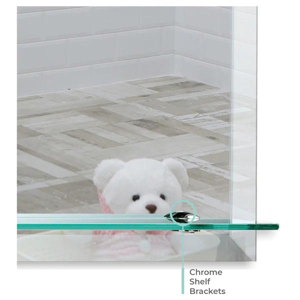 Celine Arch Bathroom Wall Mirror with Shelf Img04
