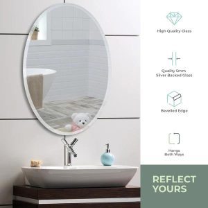 Diana Modern Oval Bathroom Wall Mirror Img02