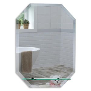 Fayre Octagonal Bathroom Wall Mirror with Shelf Img01