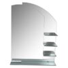 Bella Double Layer Sail Bathroom Mirror with Shelves Img01