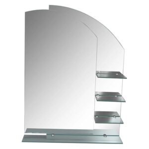 Bella Double Layer Sail Bathroom Mirror with Shelves Img01