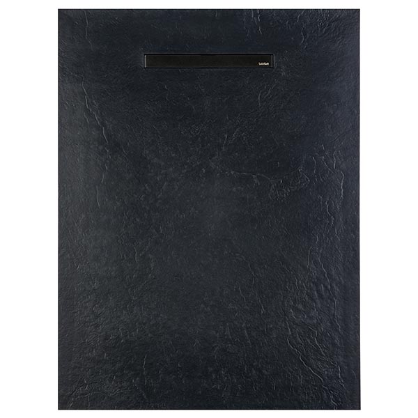 Solidsoft Anthracite Slate Effect Shower Tray Black Linear Drain