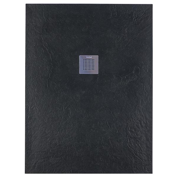 Solidsoft Anthracite Slate Effect Shower Tray Steel Square Drain