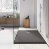 Solidsoft Anthracite Slate Effect Shower Tray Square Drain Live Example 01