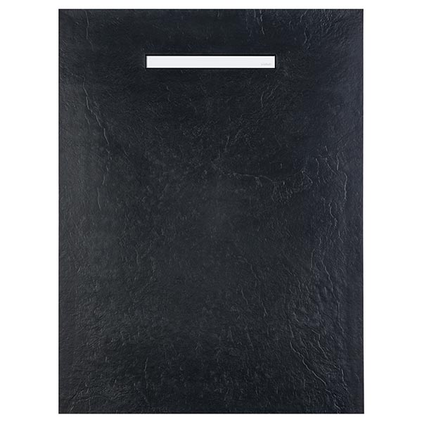 Solidsoft Anthracite Slate Effect Shower Tray White Linear Drain