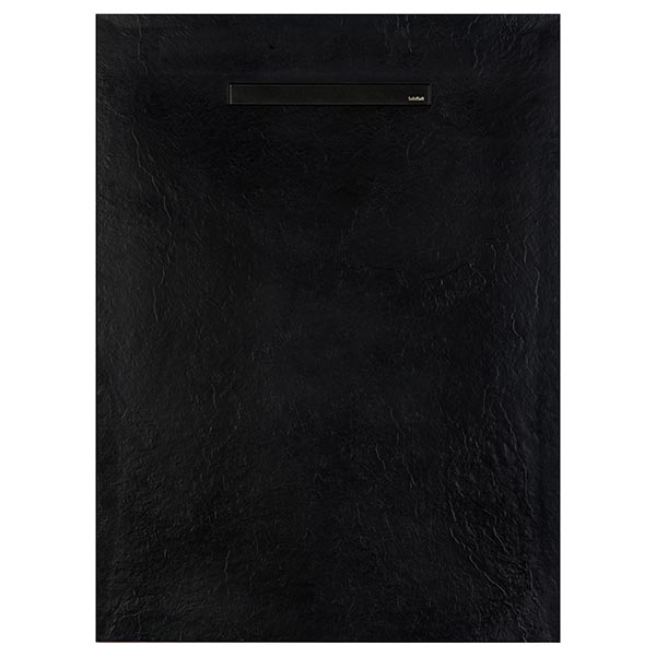 Solidsoft Black Slate Effect Shower Tray Black Linear Drain