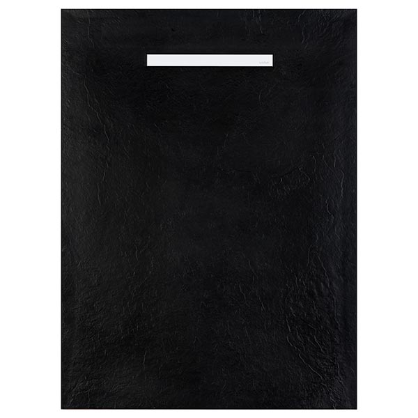 Solidsoft Black Slate Effect Shower Tray White Linear Drain