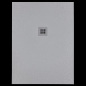Solidsoft Grey Slate Effect Shower Tray Concrete Square Drain