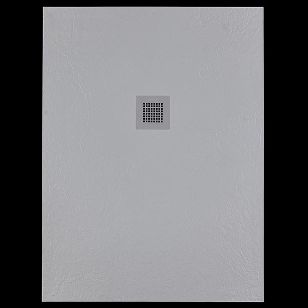 Solidsoft Grey Slate Effect Shower Tray Concrete Square Drain