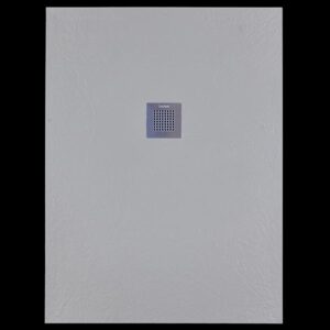 Solidsoft Grey Slate Effect Shower Tray Steel Square Drain