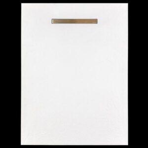 Solidsoft White Slate Effect Shower Tray Gold Linear Drain