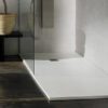 Solidsoft White Slate Effect Shower Tray Square Drain Live Example 01