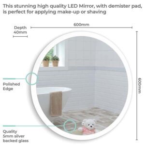ARA LED Round Bathroom Mirror Img04