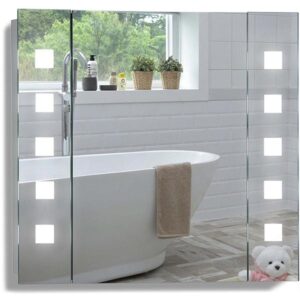 Atom LED Illuminated Bathroom Mirror Cabinet Img01