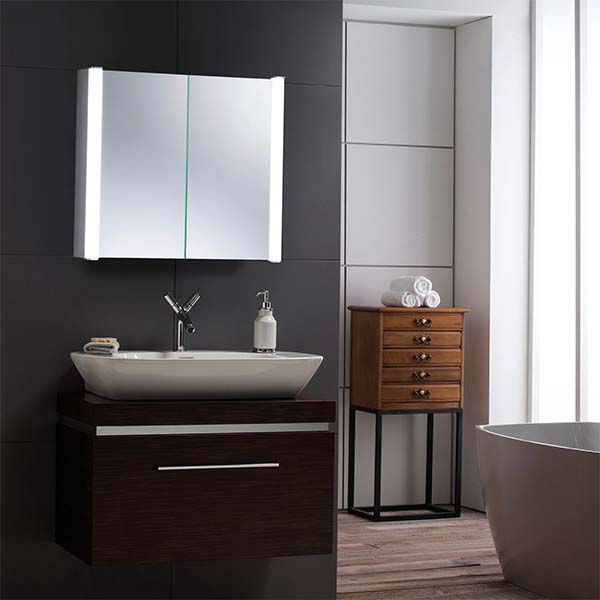QUASAR CABM12 LED Illuminated Bathroom Mirror Cabinet
