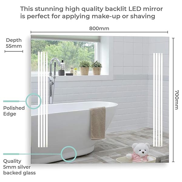 MERCURY 70 80 LED Bathroom Mirror Img03